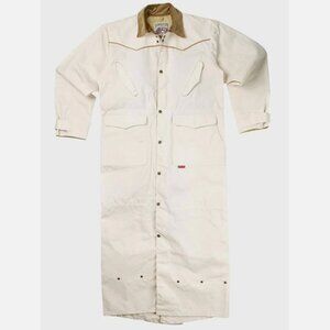 Vintage NEW Schaefer USA Original Canvas Duster Coat 110 Men XL Ivory Rancher